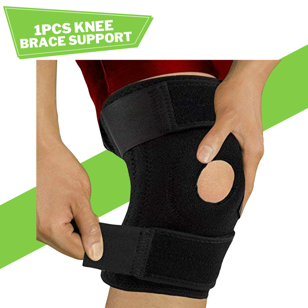 Denovo mart Hot Knee Brace Support Open Patella- Hot Pain Relief Neoprene Fabric - Black