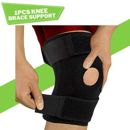 Denovo mart Hot Knee Brace Support Open Patella- Hot Pain Relief Neoprene Fabric - Black