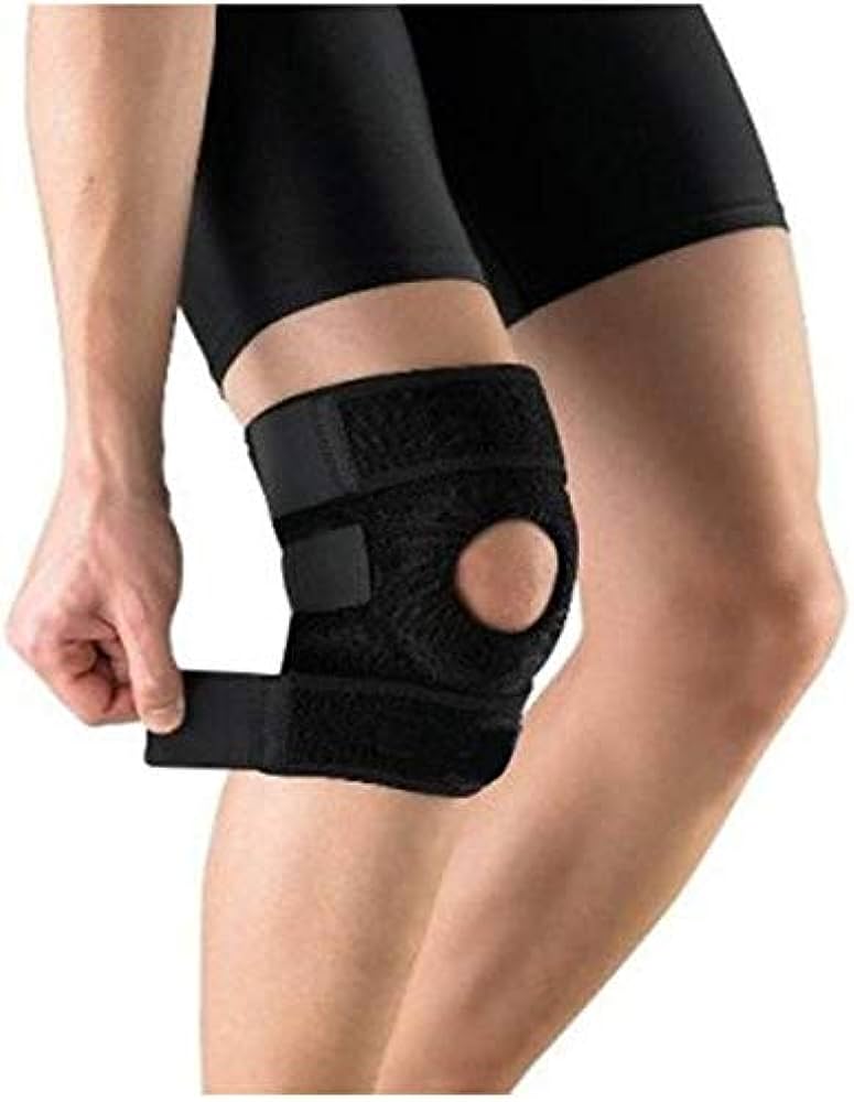 Denovo mart Hot Knee Brace Support Open Patella- Hot Pain Relief Neoprene Fabric - Black