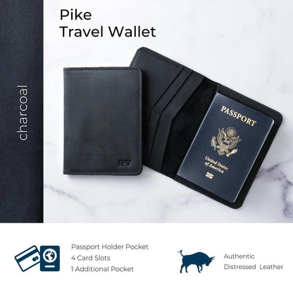 PERSONALIZED Leather Passport Cover Gift for Men/Men's Brown Red and Black Full Grain Horse Leather Passport Holder/Gift for Dad/PIKE